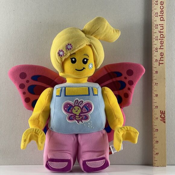 LEGO ICONIC Butterfly Girl with Flowers RARE 12" Plush Figure Character - Picture 1 of 7
